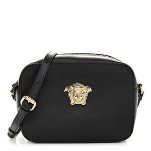 AUTHENTIC VERSACE Black Leather Crossbody Bag